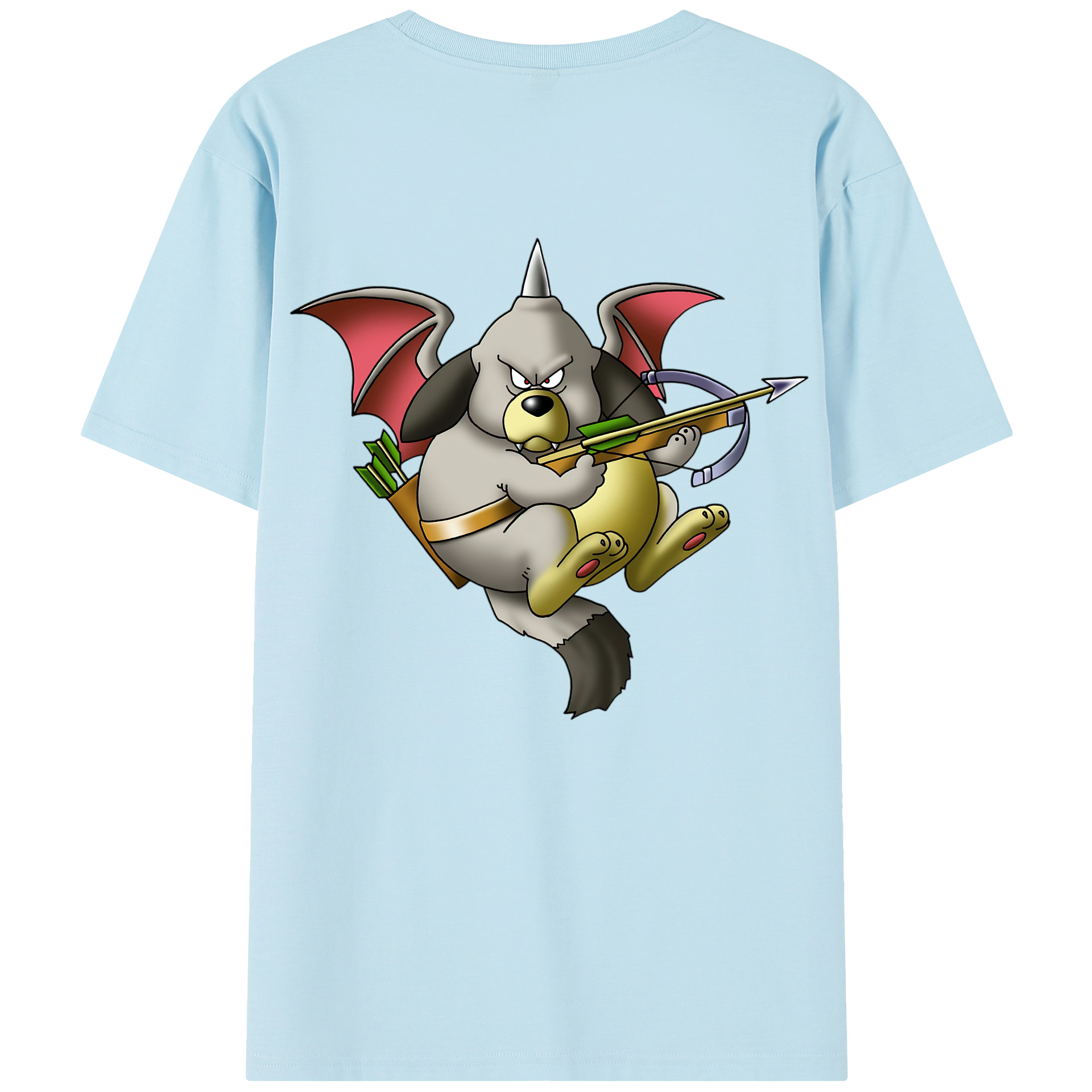 （画像用） ドラゴンクエスト Doragon Kuesuto Dragon Quest 綿100％半袖Tシャツ（背面プリント）